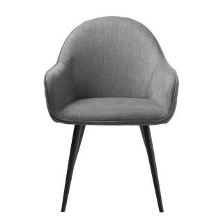 Polsterstühle in Grau Webstoff Retro Design (2er Set)
