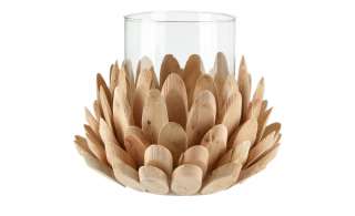 Windlicht  Holzblume ¦ holzfarben ¦ Glas , HolzØ: 20 Dekoration > Laternen & Windlichter - Höffner