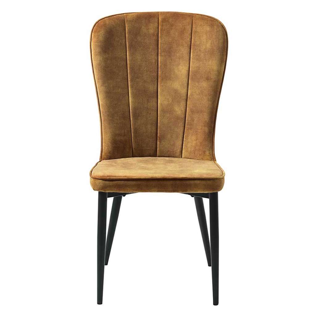 Samt Stühle in Bernsteinfarben hoher Lehne (2er Set)