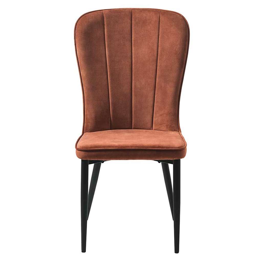 Esszimmerstühle in Rostfarben Samt hoher Lehne (2er Set)