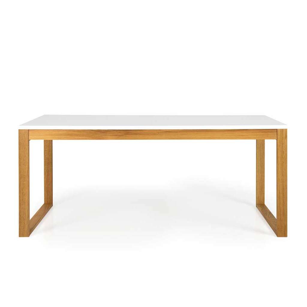 Esszimmer Tisch in Weiß und Eiche 180 cm breit