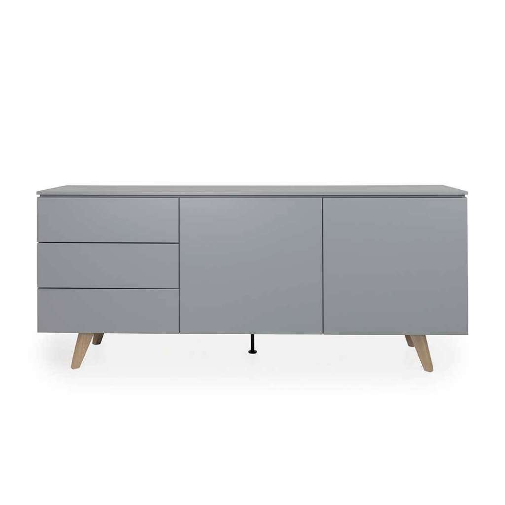 Schlafzimmer Sideboard in Grau und Eiche 180 cm breit