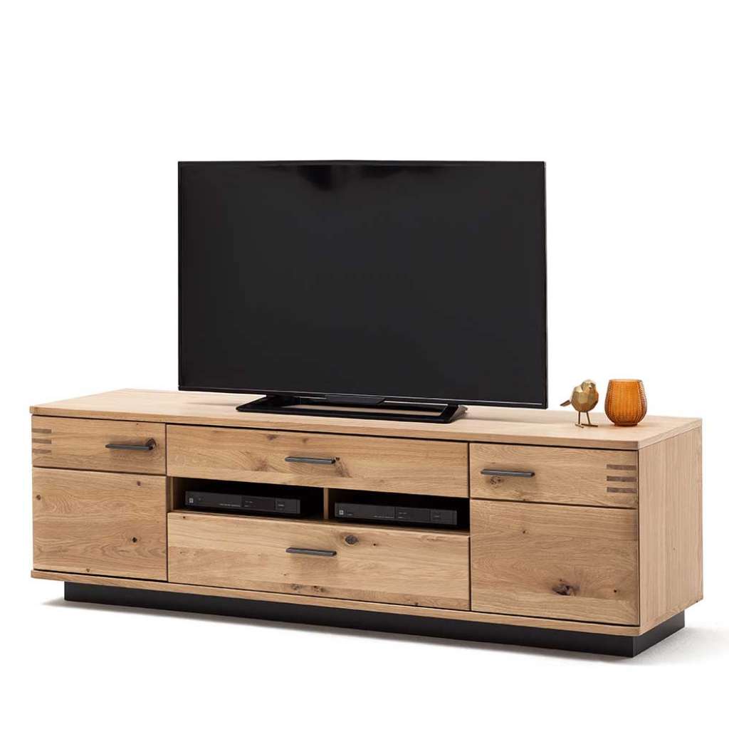 Fernsehboard in Balkeneiche Bianco furniert 180 cm breit