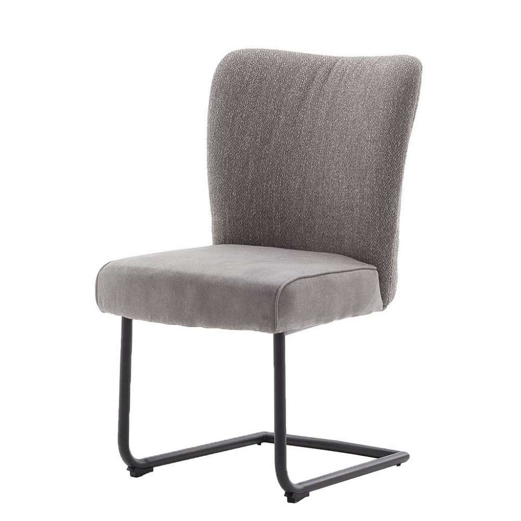 Schwingstühle in Grau Stoff hoher Lehne (2er Set)