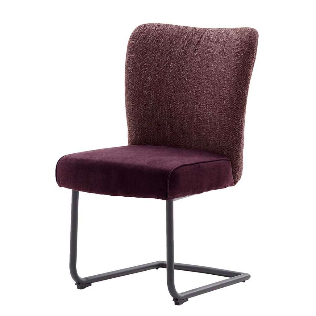 Freischwingerstühle in Dunkelrot hoher Lehne (2er Set)