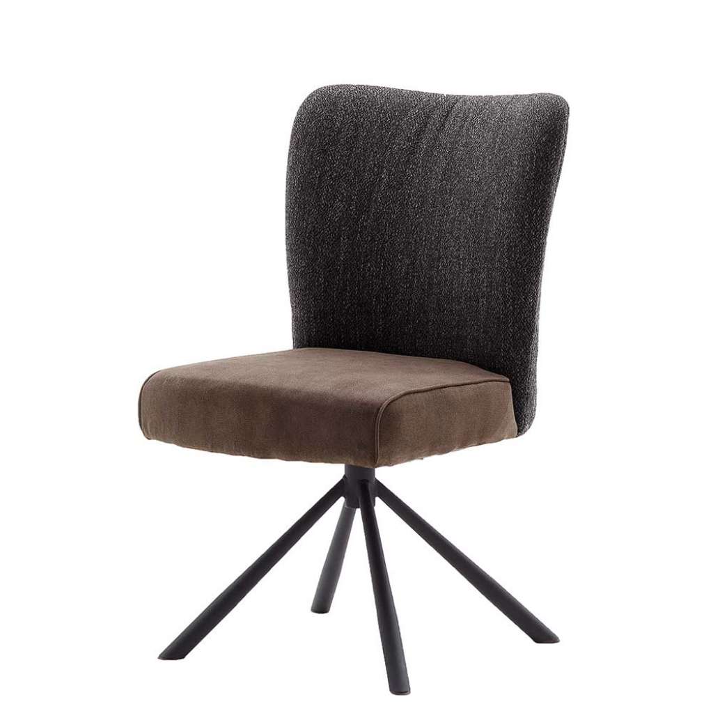 Polsterstühle in Braun und Anthrazit modern (2er Set)