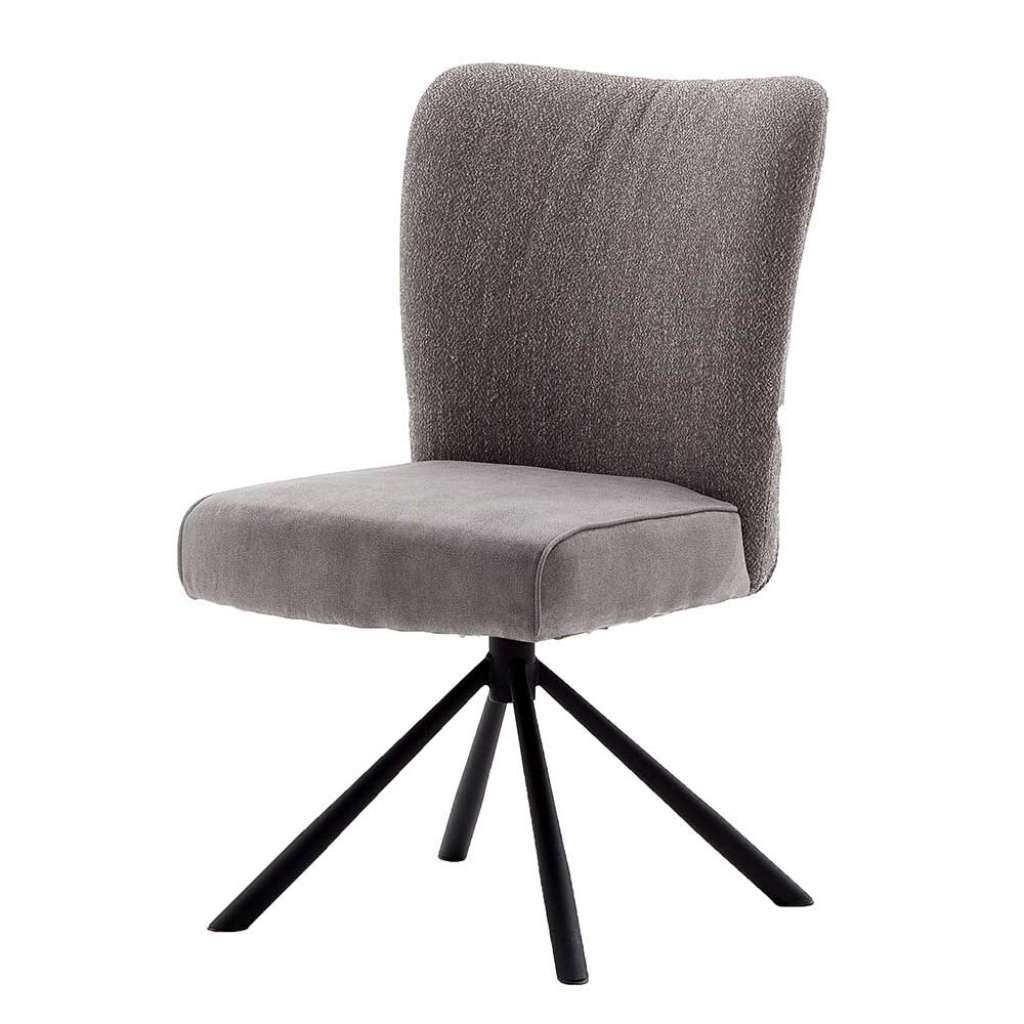 Küchenstühle in Grau Stoff drehbar (2er Set)