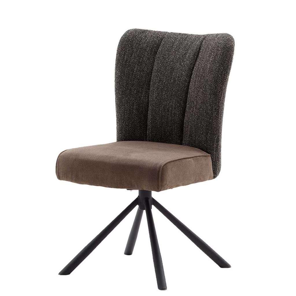 Esszimmer Polsterstühle in Grau und Braun hoher Lehne (2er Set)