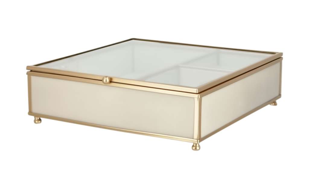 Aufbewahrungsbox ¦ gold ¦ Glas , Metall Dekoration > Dekoartikel - Höffner