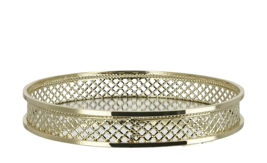 Spiegeltablett ¦ gold ¦ Metall, Glas Ø: 18 Küchenzubehör & Helfer > Tabletts & Etageren - Höffner