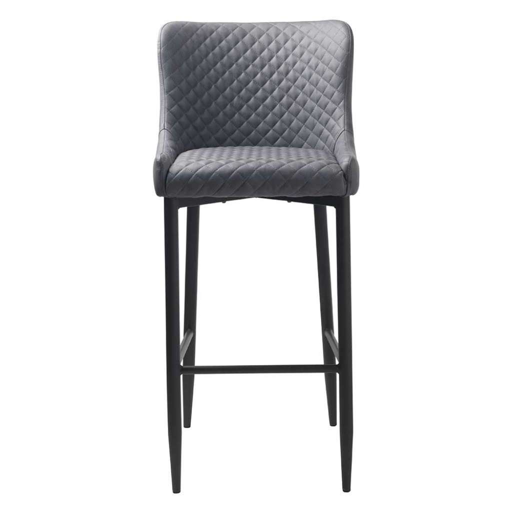 Barstuhl in Grau und Schwarz Kunstleder modern