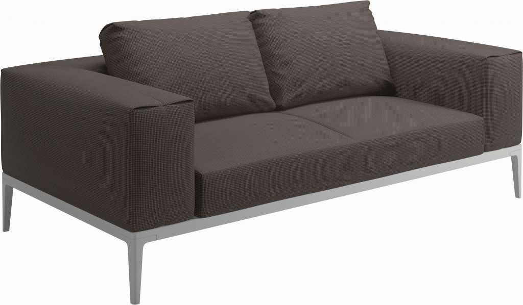 Gloster - Grid Sofa - Gestell: White - Polster: 0083 - Robben Charcoal - outdoor