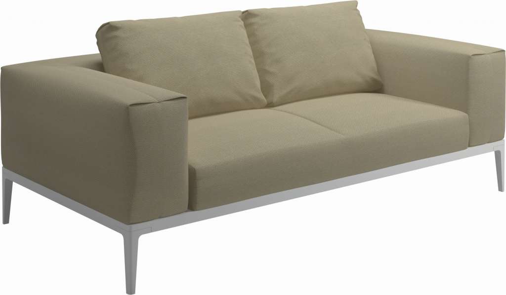 Gloster - Grid Sofa - Gestell: White - Polster: 0087 - Robben Lichen - outdoor