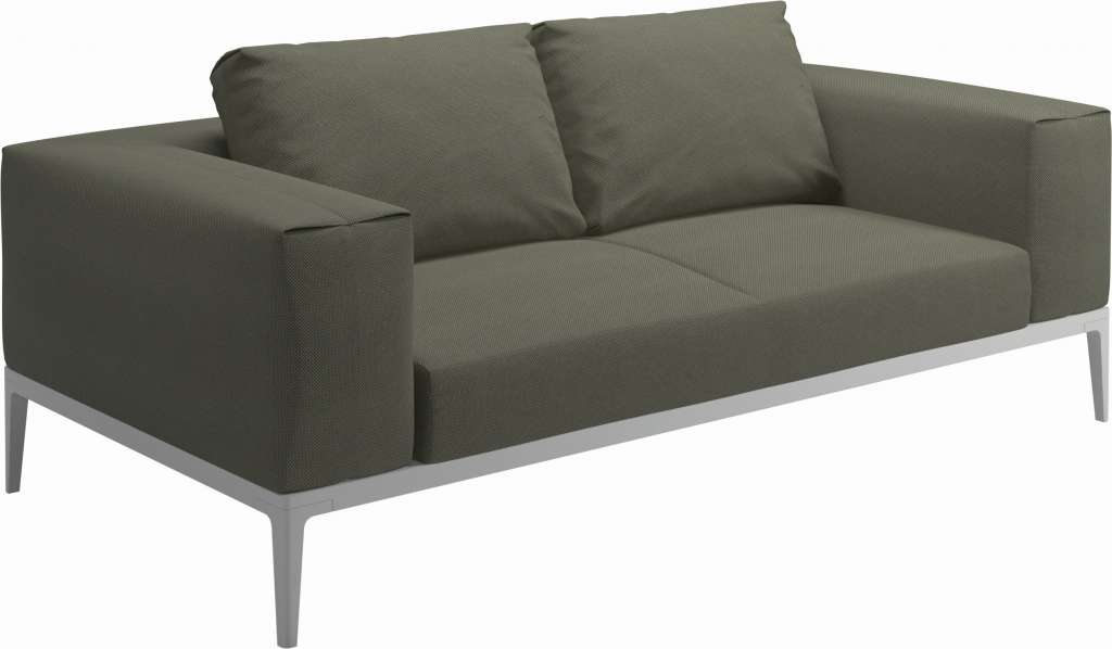 Gloster - Grid Sofa - Gestell: White - Polster: 0086 - Robben Leaf - outdoor