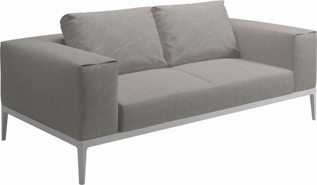 Gloster - Grid Sofa - Gestell: White - Polster: 0035 - Fife Grey - outdoor