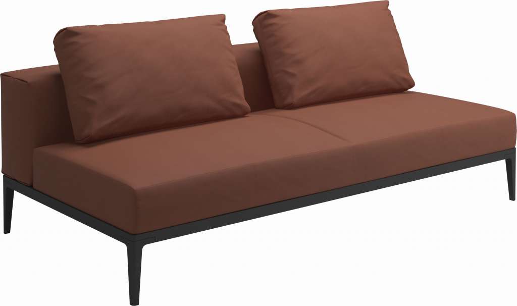 Gloster - Grid Sofa Mittelmodul - Gestell: Meteor - Polster: 0143 - Blend Clay - outdoor