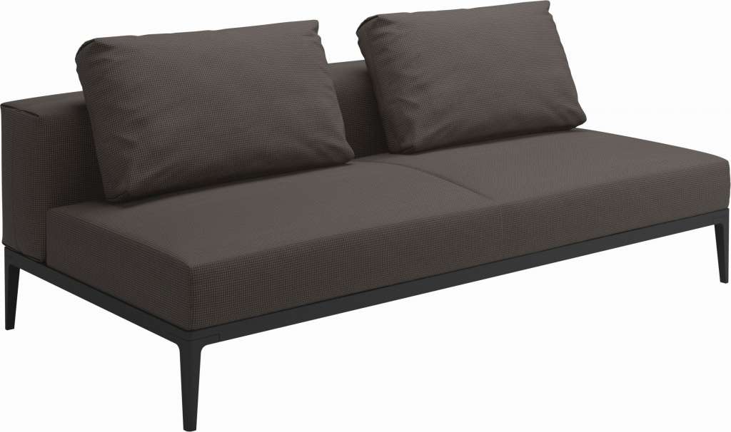 Gloster - Grid Sofa Mittelmodul - Gestell: Meteor - Polster: 0083 - Robben Charcoal - outdoor