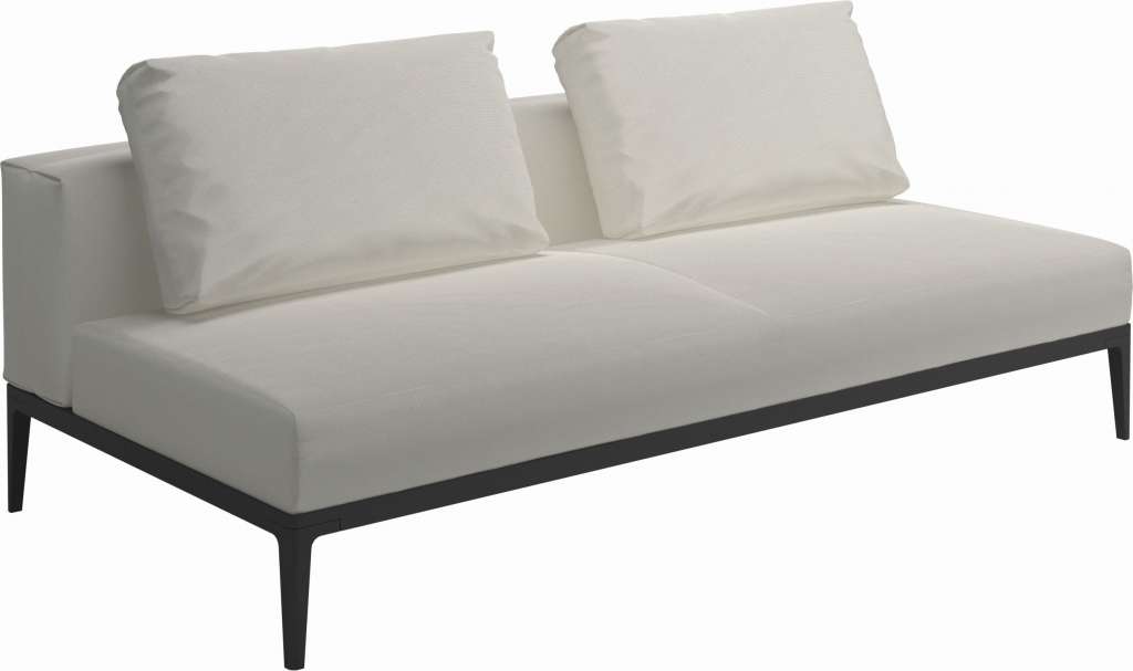 Gloster - Grid Sofa Mittelmodul - Gestell: Meteor - Polster: 0036 - Fife Ice - outdoor