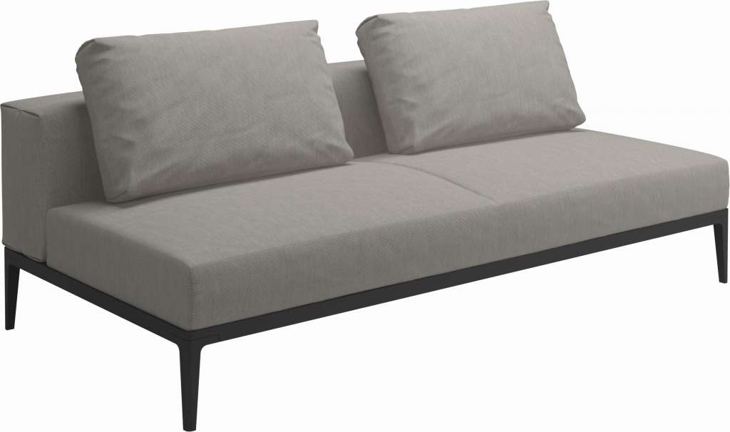 Gloster - Grid Sofa Mittelmodul - Gestell: Meteor - Polster: 0035 - Fife Grey - outdoor