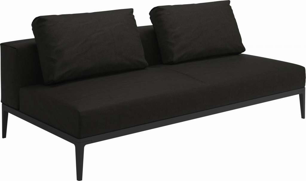 Gloster - Grid Sofa Mittelmodul - Gestell: Meteor - Polster: 0033 - Fife Ebony - outdoor