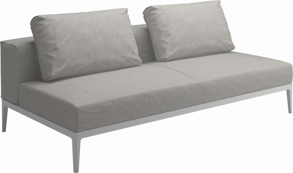 Gloster - Grid Sofa Mittelmodul - Gestell: White - Polster: 0090 - Sailing Seagull - outdoor