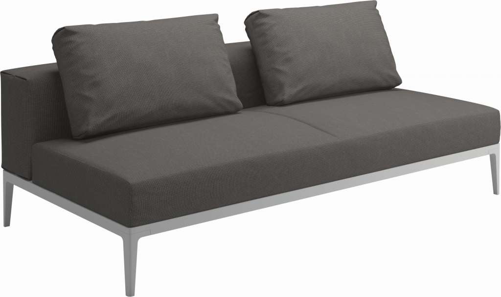Gloster - Grid Sofa Mittelmodul - Gestell: White - Polster: 0050 - Cameron Granite - outdoor