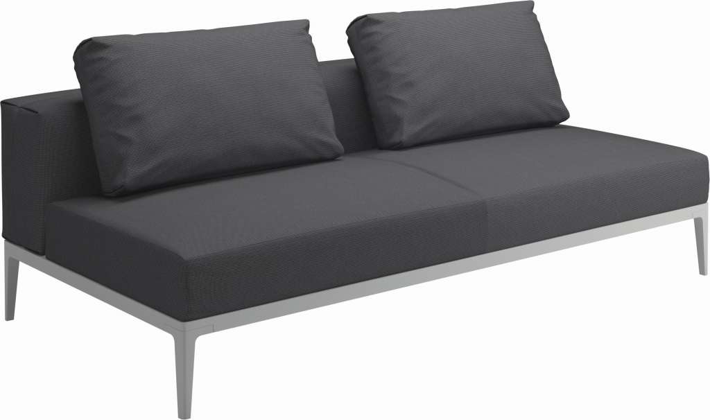 Gloster - Grid Sofa Mittelmodul - Gestell: White - Polster: 0001 - Cameron Anthracite - outdoor