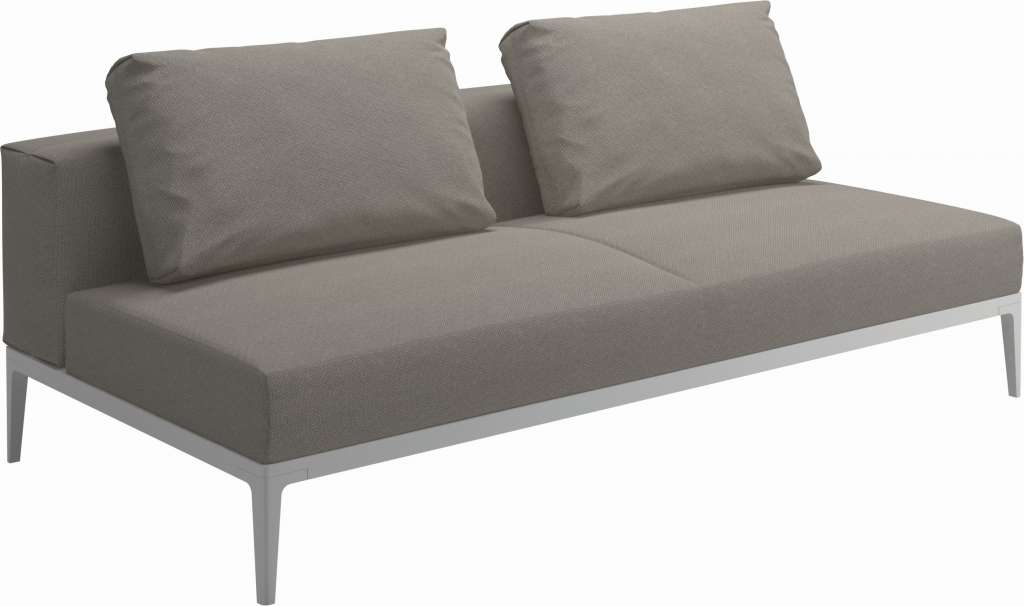 Gloster - Grid Sofa Mittelmodul - Gestell: White - Polster: 0085 - Robben Grey - outdoor