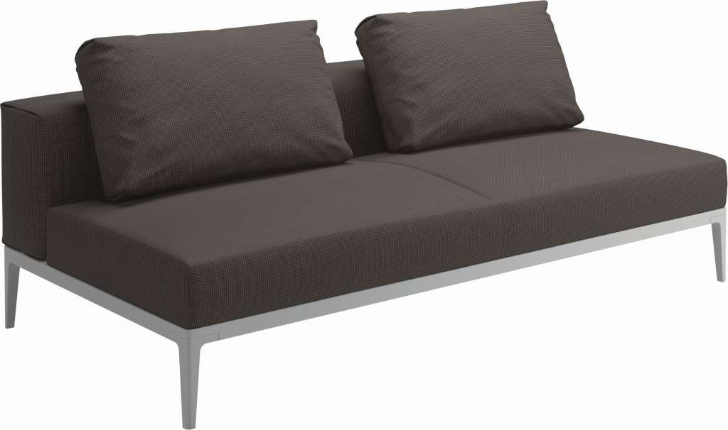 Gloster - Grid Sofa Mittelmodul - Gestell: White - Polster: 0083 - Robben Charcoal - outdoor