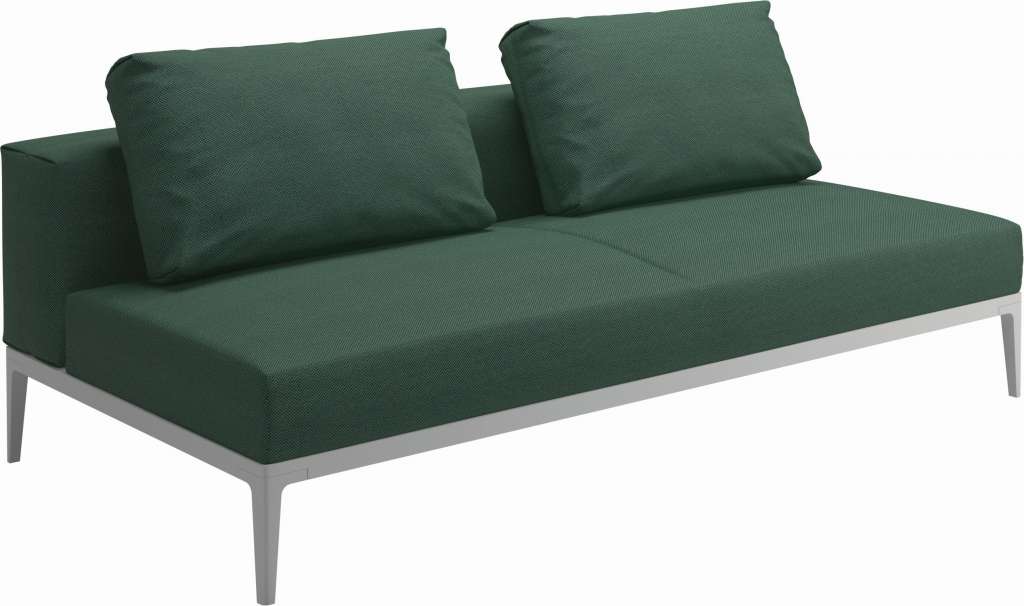 Gloster - Grid Sofa Mittelmodul - Gestell: White - Polster: 0084 - Robben Forest - outdoor