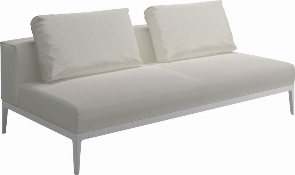 Gloster - Grid Sofa Mittelmodul - Gestell: White - Polster: 0036 - Fife Ice - outdoor
