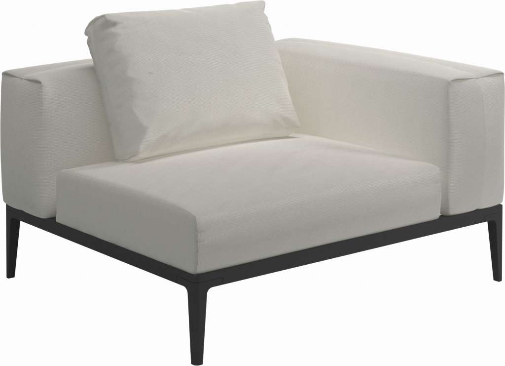 Gloster - Grid Sofa Eckmodul - Gestell: Meteor - Polster: 0036 - Fife Ice - outdoor