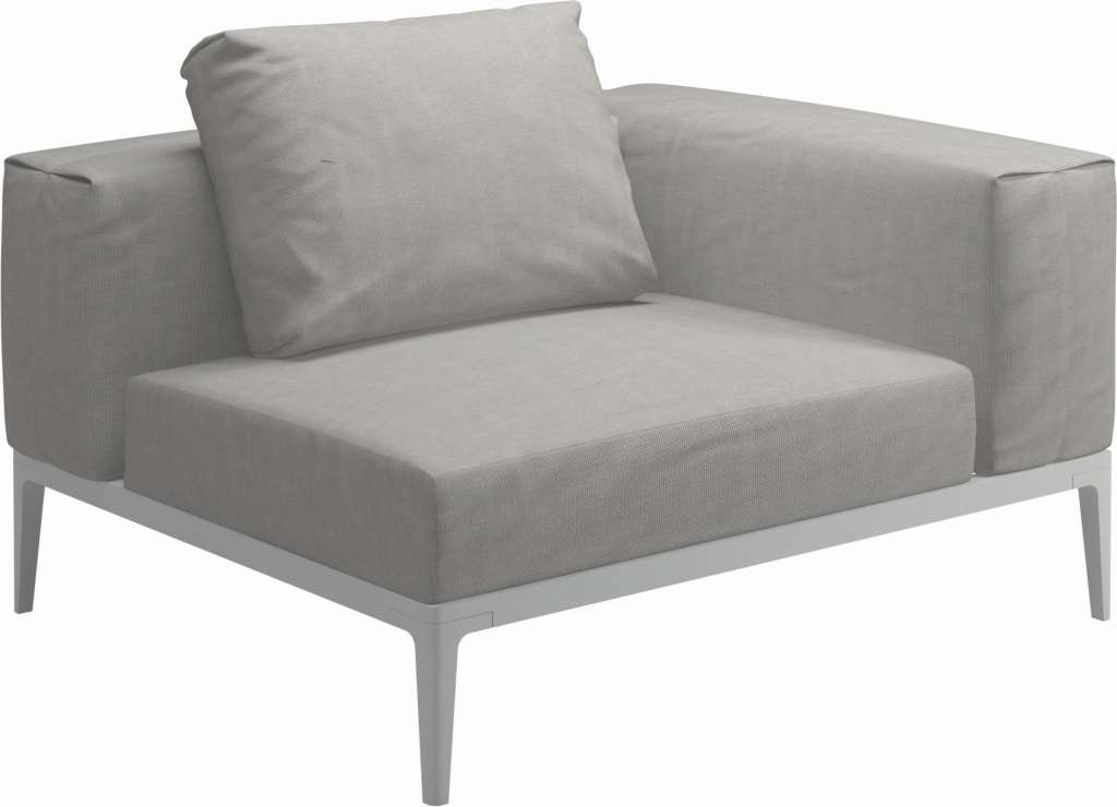 Gloster - Grid Sofa Eckmodul - Gestell: White - Polster: 0090 - Sailing Seagull - outdoor