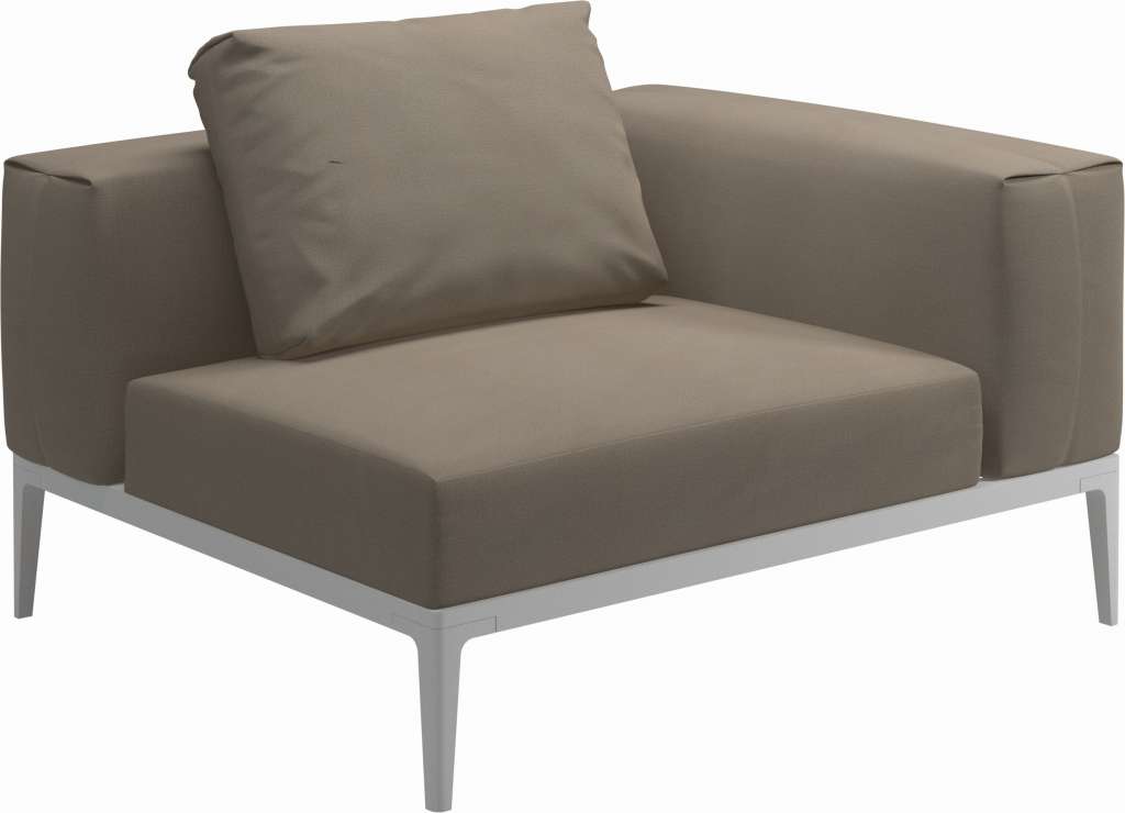 Gloster - Grid Sofa Eckmodul - Gestell: White - Polster: 0147 - Blend Sand - outdoor