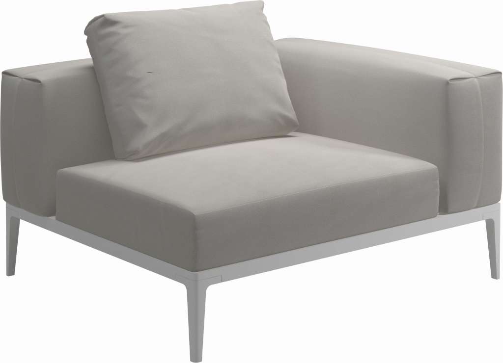 Gloster - Grid Sofa Eckmodul - Gestell: White - Polster: 0146 - Blend Linen - outdoor