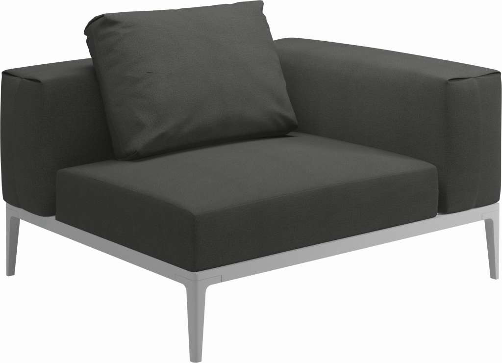 Gloster - Grid Sofa Eckmodul - Gestell: White - Polster: 0144 - Blend Coal - outdoor