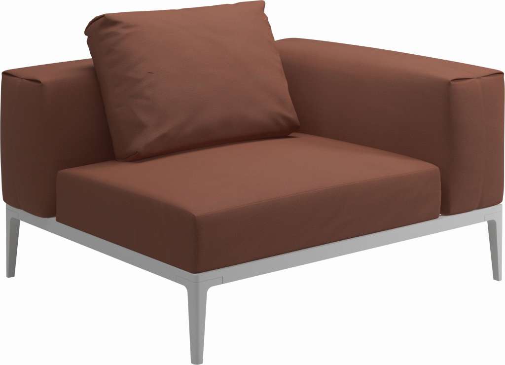 Gloster - Grid Sofa Eckmodul - Gestell: White - Polster: 0143 - Blend Clay - outdoor