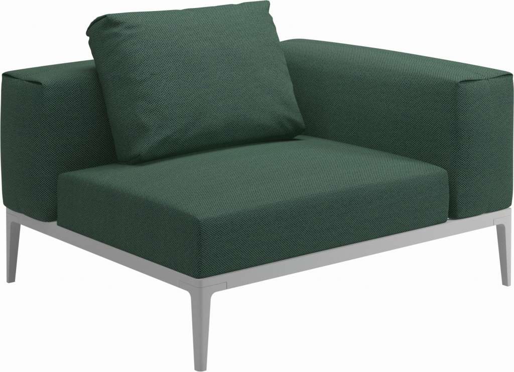 Gloster - Grid Sofa Eckmodul - Gestell: White - Polster: 0084 - Robben Forest - outdoor