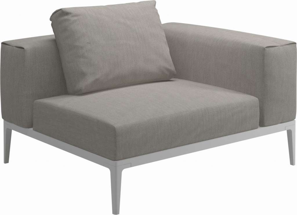 Gloster - Grid Sofa Eckmodul - Gestell: White - Polster: 0035 - Fife Grey - outdoor