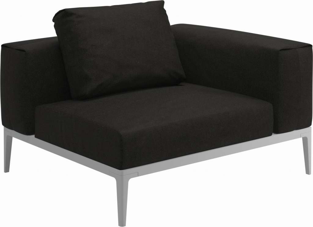 Gloster - Grid Sofa Eckmodul - Gestell: White - Polster: 0033 - Fife Ebony - outdoor