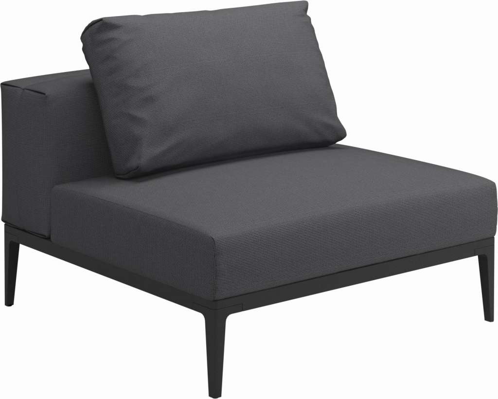 Gloster - Grid Sofa Mittelmodul klein - Gestell: Meteor - Polster: 0001 - Cameron Anthracite - outdoor