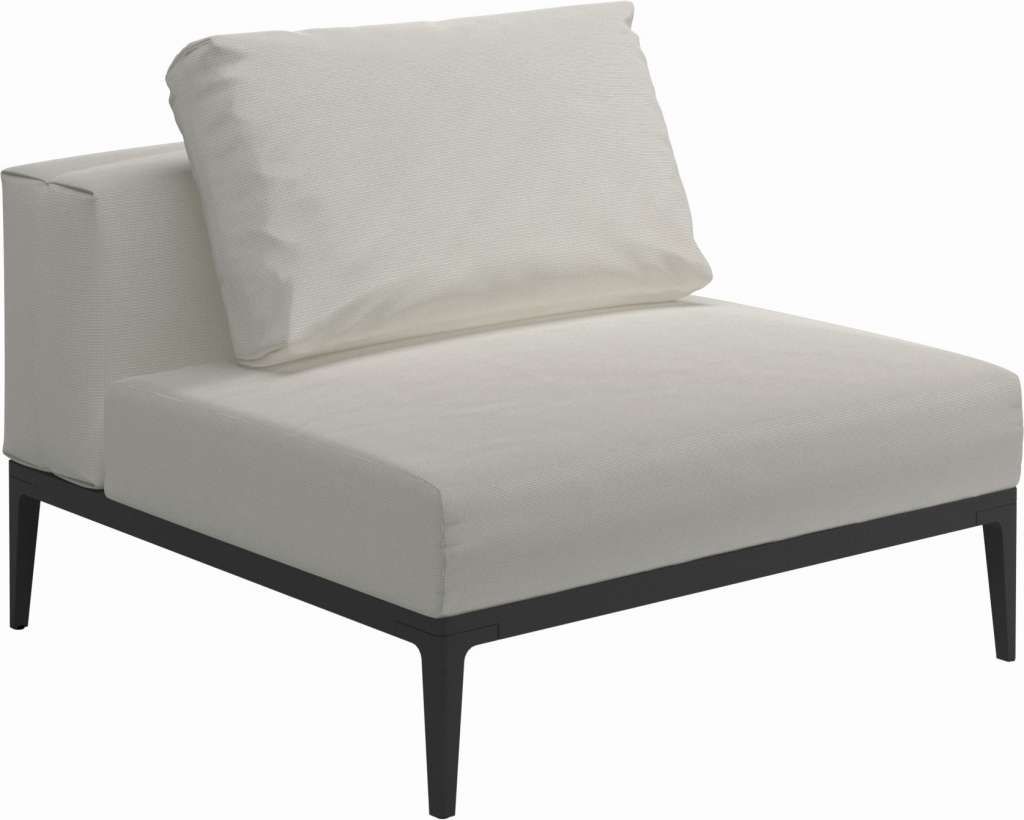 Gloster - Grid Sofa Mittelmodul klein - Gestell: Meteor - Polster: 0036 - Fife Ice - outdoor