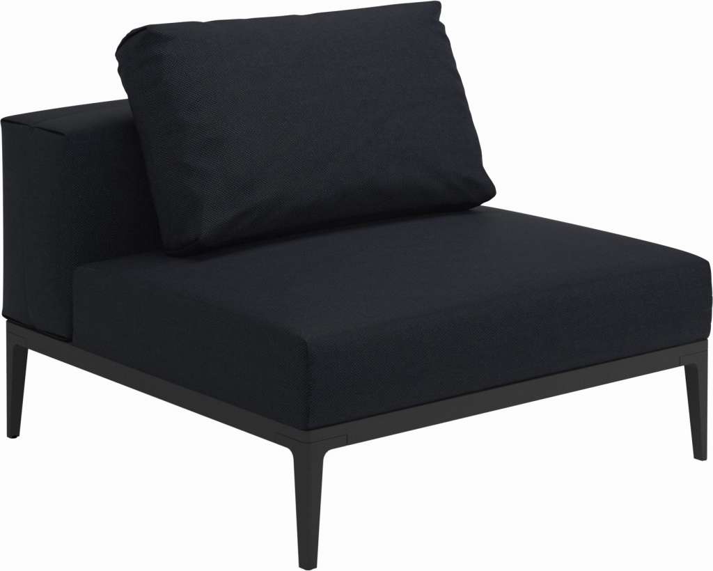 Gloster - Grid Sofa Mittelmodul klein - Gestell: Meteor - Polster: 0091 - Fife Shadow - outdoor
