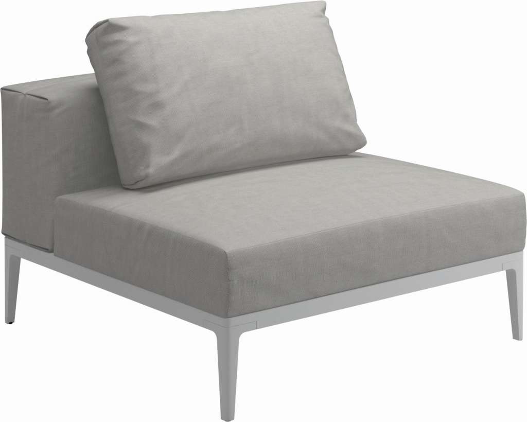 Gloster - Grid Sofa Mittelmodul klein - Gestell: White - Polster: 0090 - Sailing Seagull - outdoor