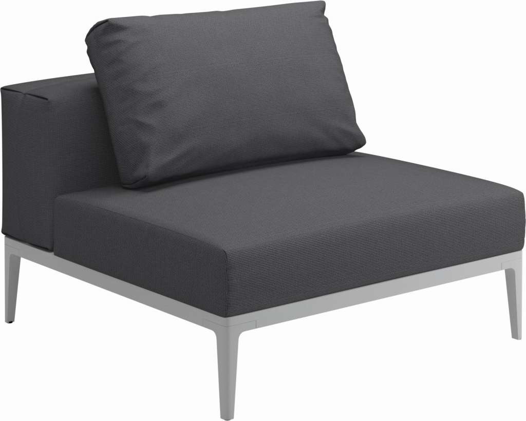 Gloster - Grid Sofa Mittelmodul klein - Gestell: White - Polster: 0001 - Cameron Anthracite - outdoor