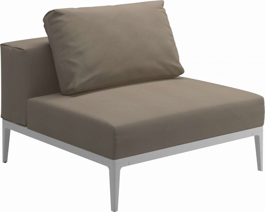 Gloster - Grid Sofa Mittelmodul klein - Gestell: White - Polster: 0147 - Blend Sand - outdoor