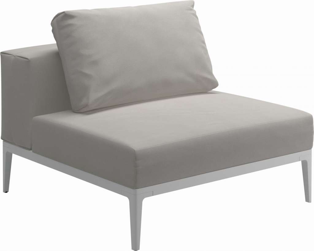 Gloster - Grid Sofa Mittelmodul klein - Gestell: White - Polster: 0146 - Blend Linen - outdoor