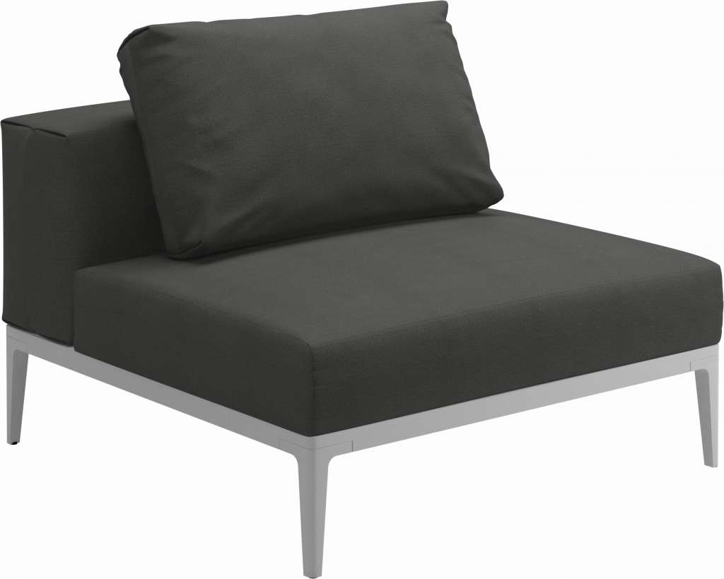 Gloster - Grid Sofa Mittelmodul klein - Gestell: White - Polster: 0144 - Blend Coal - outdoor