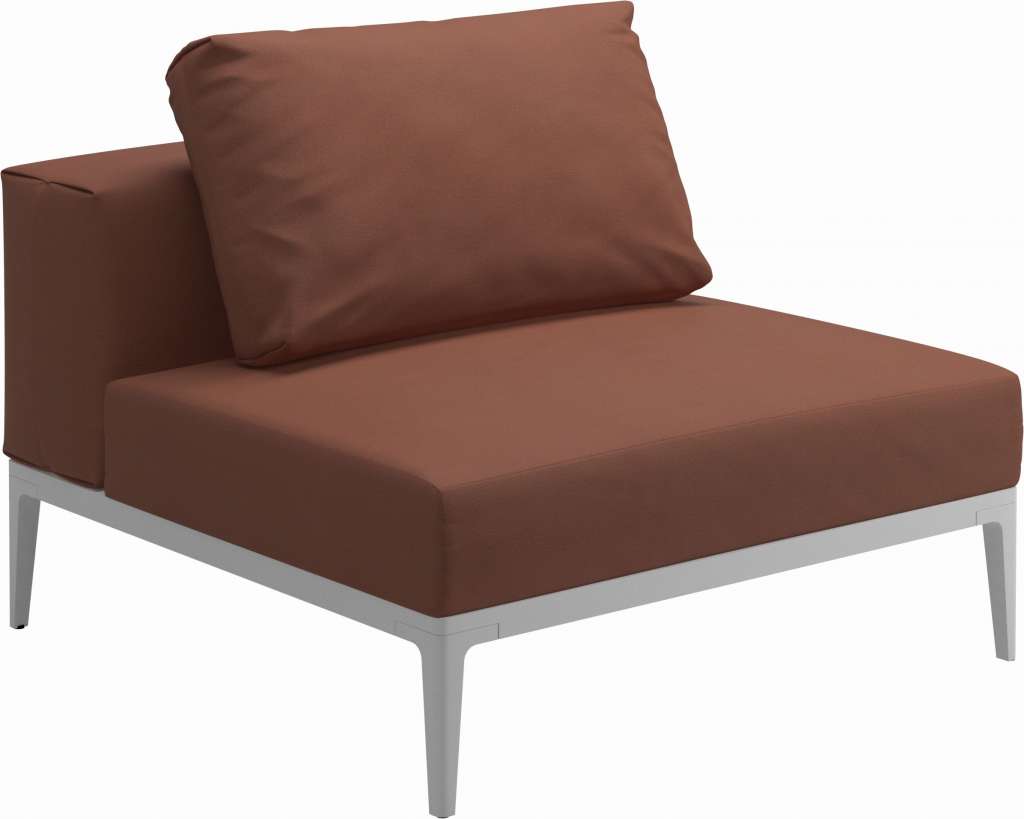 Gloster - Grid Sofa Mittelmodul klein - Gestell: White - Polster: 0143 - Blend Clay - outdoor