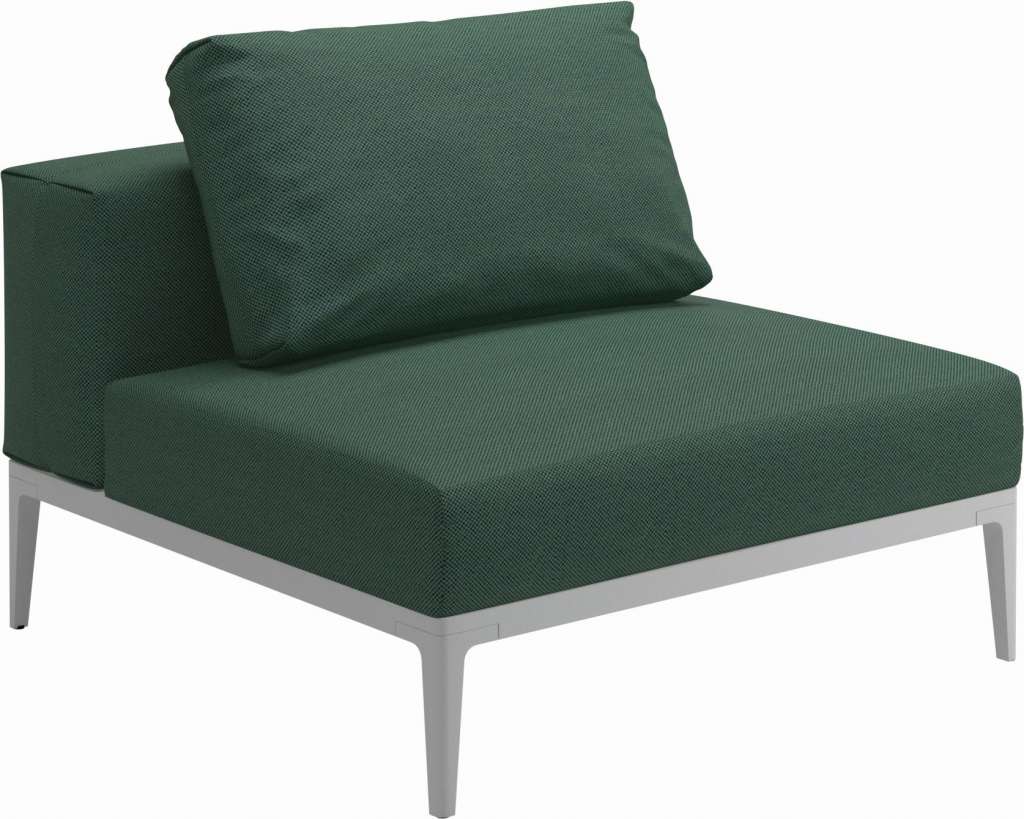 Gloster - Grid Sofa Mittelmodul klein - Gestell: White - Polster: 0084 - Robben Forest - outdoor